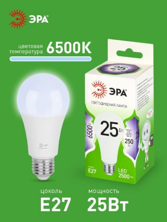 Лампа светодиодная  GREEN LINE LED A60-25W-865-E27 GL E27 25 Вт груша холодный свет | Б0067111 | ЭРА — фото