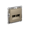 AtlasDesign Шампань Розетка 2-ая компьютерная RJ45+RJ45, кат.5E, механизм | ATN000585 | SE — фото