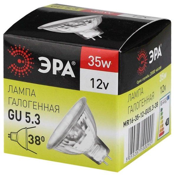 Лампа галогенная 35Вт 12В GU5.3 MR16 | C0027355 | ЭРА — фото