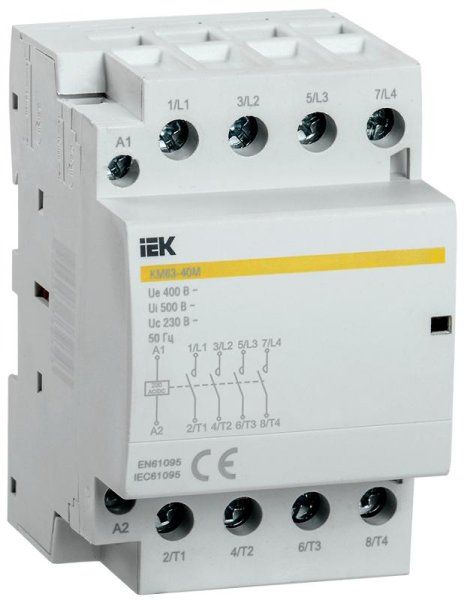 Контактор модульный КМ63-40М AC/DC IEK | MKK21-63-40 | IEK