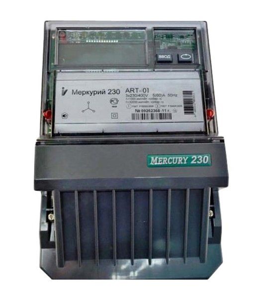 Счетчик Меркурий 230 ART-01 RN 5-60А/400В (мнтар.) ЖКИ (монт. пл.)