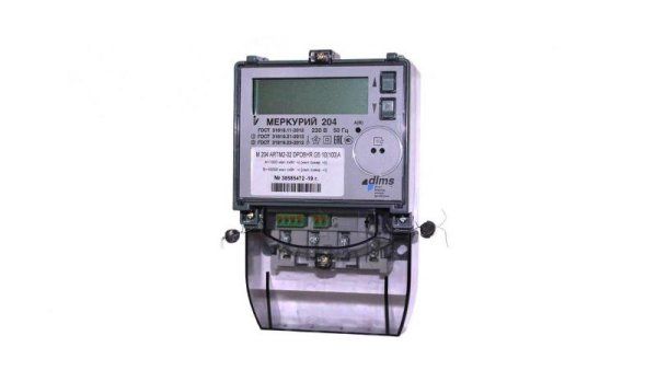 Счетчик Меркурий 204 ARTMX2-02 DPOBHR 5-100А; 230В (1,0/2,0; мнТ; оптопорт, RS485; 3 винта)