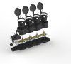 Колодка  KX-4e-B-IP44 каучуковая с заземлением 4 розетки 16A IP44 черная | Б0068394 | ЭРА — фото