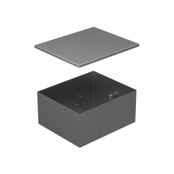 BOX/4 Металлическая коробка с крышкой для заливки в пол 159,6х133,6х75мм для люков 70040 | 70141 | Ecoplast