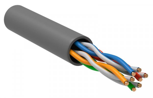 Каб. в. п. U/UTP кат. 5E 4х2х24AWG solid PVC серый бухта 100 метров | LC1-C5E04-111-100 | ITK — фото
