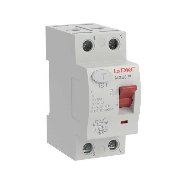 Выключатель дифференциального тока YON max MDL100 1п+N 100mA 40Aтип АС | MDL100-2P3-40-AC | DKC