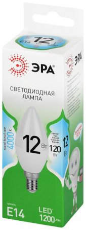 Лампа светодиодная GREEN LINE LED B35-12W-840-E14 GL E14 12 Вт свеча яркий белый свет | Б0067140 | ЭРА — фото