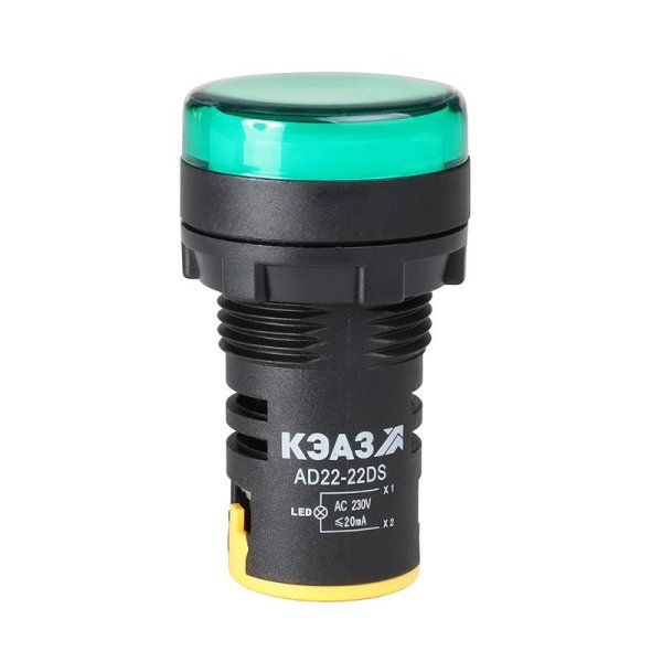 Лампа AD22DS(LED) матрица D22мм зеленый 230В | 238693 | КЭАЗ — фото