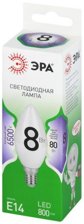 Лампа светодиодная  GREEN LINE LED B35-8W-865-E14 GL E14 8 Вт свеча холодный свет | Б0067101 | ЭРА — фото