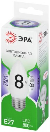 Лампа светодиодная  GREEN LINE LED B35-8W-865-E27 GL E27 8 Вт свеча холодный свет | Б0067136 | ЭРА — фото