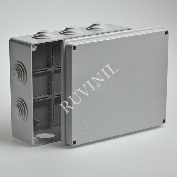 Коробка распределительная для о/п 240х195х90мм 10вводов IP55 | 67065 | Рувинил — фото