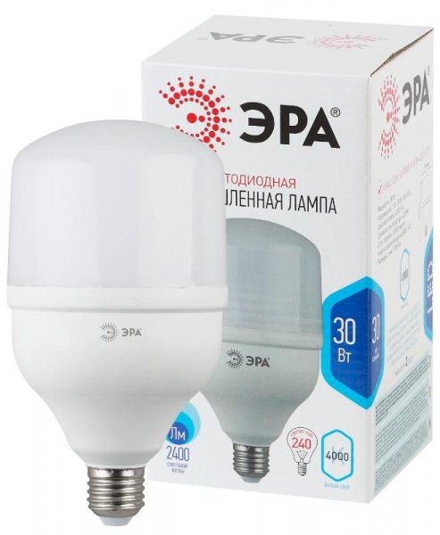 Лампа светодиодная LED 30Вт Е27 220В 4000К smd POWER | Б0027003 | ЭРА — фото