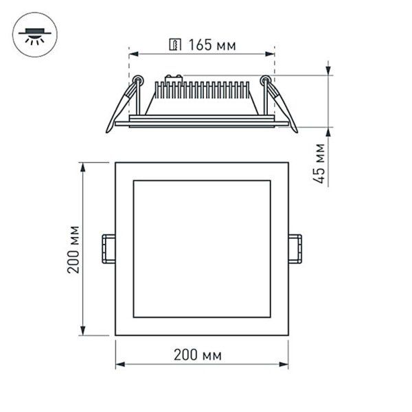 Светодиодная панель LT-S200x200WH 16W Warm White 120deg | 015573 | Arlight — фото