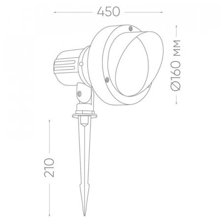 Светильник светодиодный грунтовый на колышке SP2706 , 85-265V, 12W теплый белый IP65 | 32131 | FERON — фото