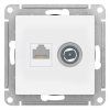AtlasDesign Лотос Розетка 2-ая TV + компьютерная RJ45, кат. 5Е | ATN001389 | SE — фото