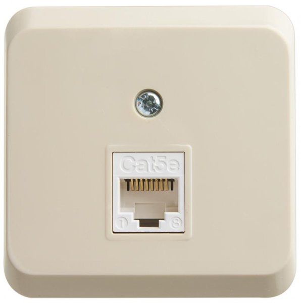 Этюд Кремовый О/У Розетка компьютерная RJ45 кат.5E | KOMA-001K | SE — фото