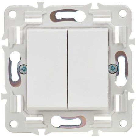 SKANDY Выключатель 2-клавишный 10А SK-V04W арктический белый | SK-V20-0-10-K01 | IEK — фото