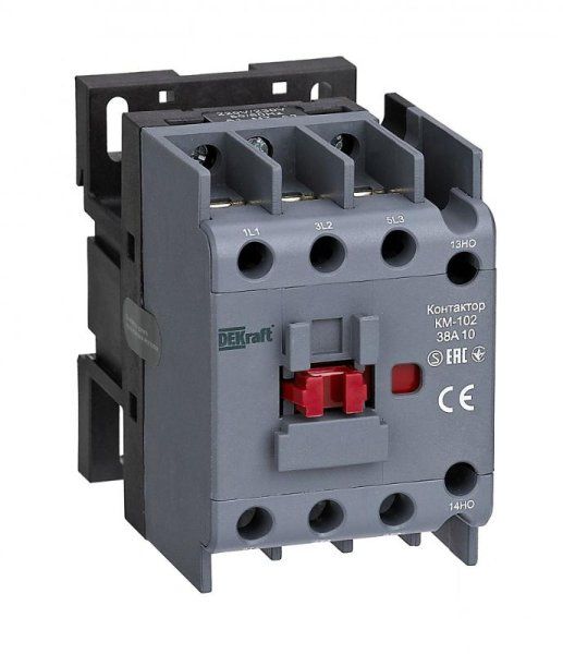 Контактор 38А 230В_АС АС3_ АС4 1НО+1НЗ КМ-102 | 21934DEK | DEKraft
