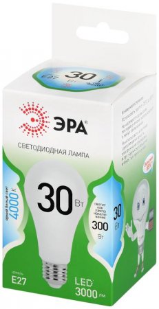 Лампа светодиодная  GREEN LINE LED A65-30W-840-E27 GL E27 30 Вт груша яркий белый свет | Б0067144 | ЭРА — фото