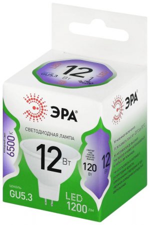 Лампа светодиодная GREEN LINE LED MR16-12W-865-GU5.3 GL GU5.3 12 Вт софит холодный свет | Б0067062 | ЭРА — фото