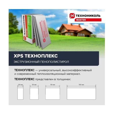 ТЕХНОНИКОЛЬ Техноплекс Экструдированный пенополистирол Г4 1200х600х20мм (14,4м2=0,288м3) (20шт) — фото