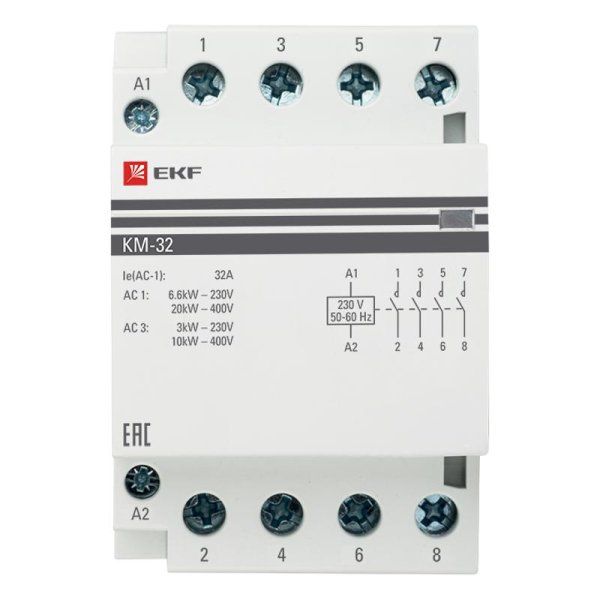 Контактор модульный КМ 32А 4NО (3 мод.) EKF PROxima | km-3-32-40 | EKF — фото