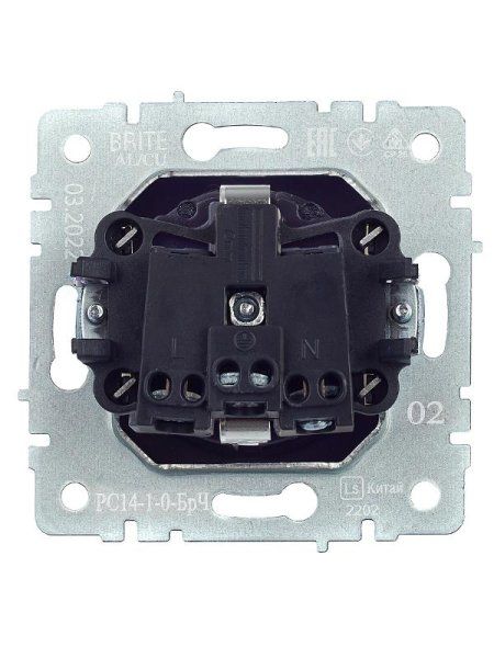 BRITE Розетка с заземлением со шторками 16А РС14-1-0-БрЧ черный | BR-R14-16-K02 | IEK — фото