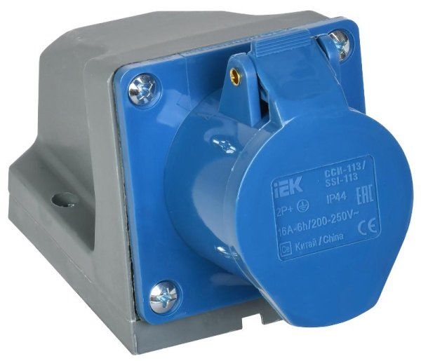 Розетка 113 стационарная 2Р+РЕ 16А 220В IP44 | PSR11-016-3 | IEK — фото
