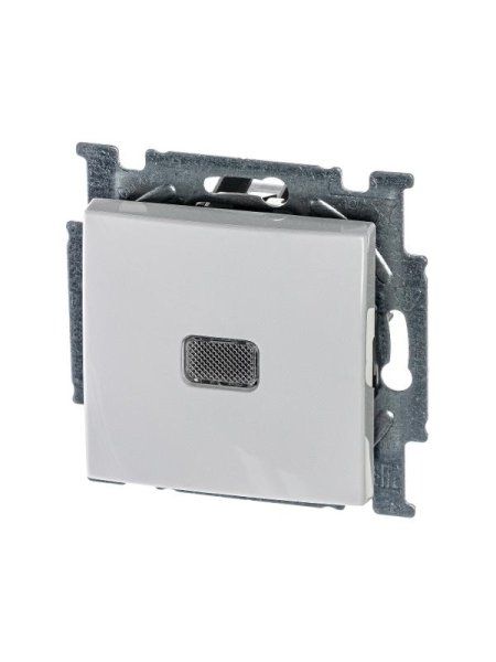 ABB Basic 55 Альп. белый Выключатель 1-клавишный с подсветкой | 1012-0-2153  | 2CKA001012A2153 | ABB — фото