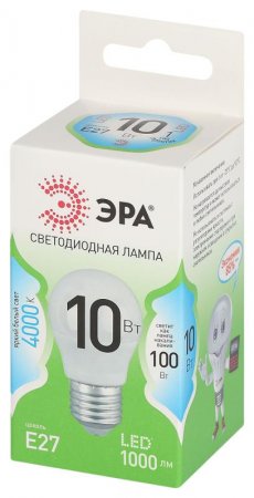 Лампа светодиодная  GREEN LINE LED P45-10W-840-E27 GL E27 10 Вт шар яркий белый свет | Б0067040 | ЭРА — фото
