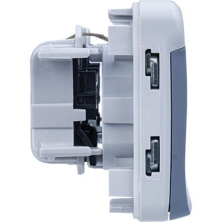 Plexo Серый Розетка с/з 2-ая гориз. с крышкой 16А IP55 | 069576 | Legrand — фото